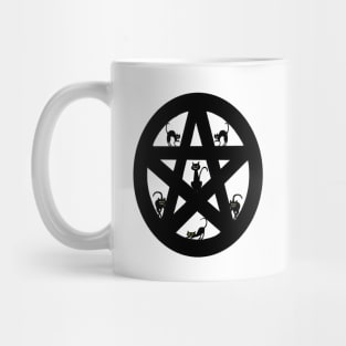 Black Cat Pentacle Mug